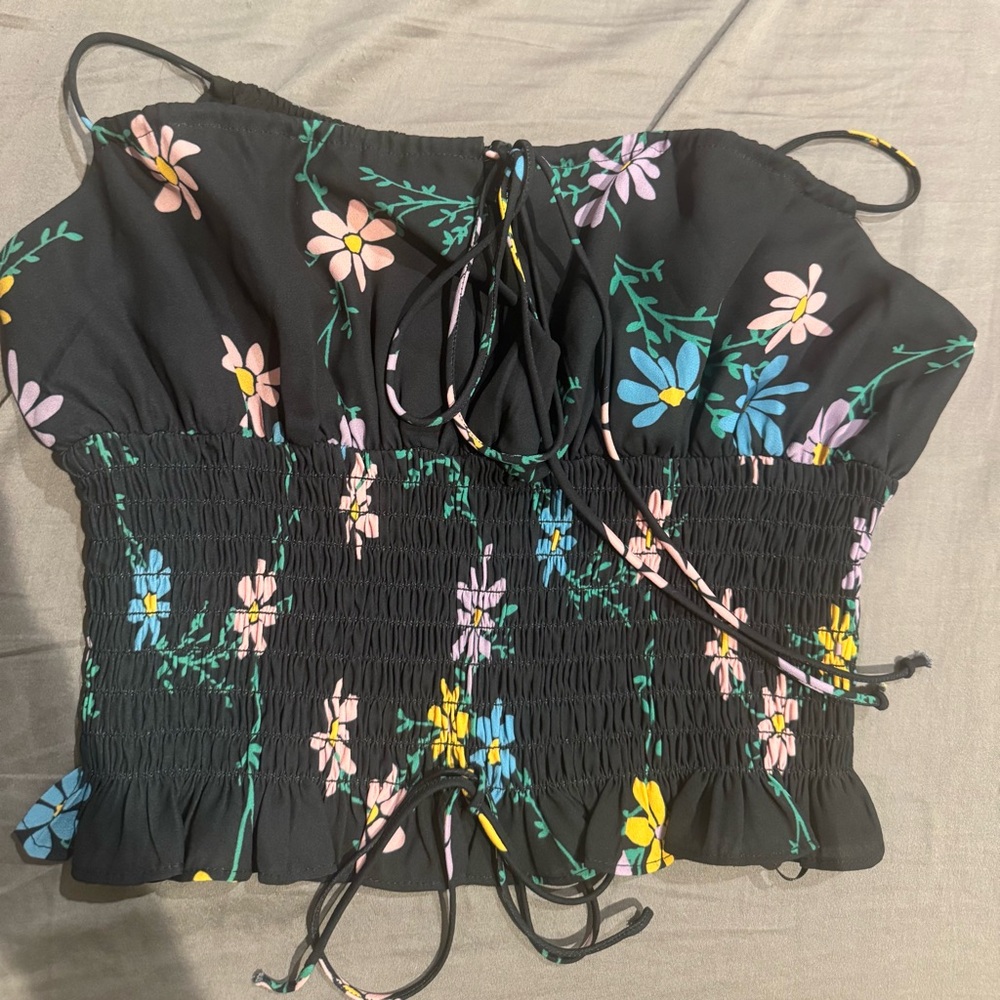 For Love and Lemons Floral Crop Top